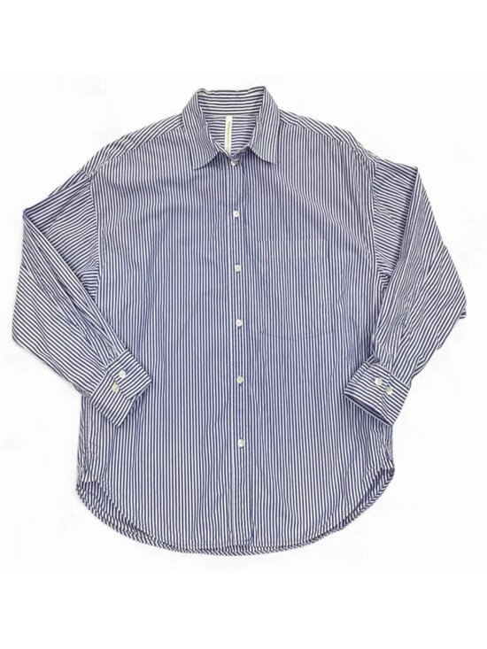 Babaton Tops - Group Babaton Aritzia Blue Pin Stripe Button Cotton Top Shirt Women's Small S